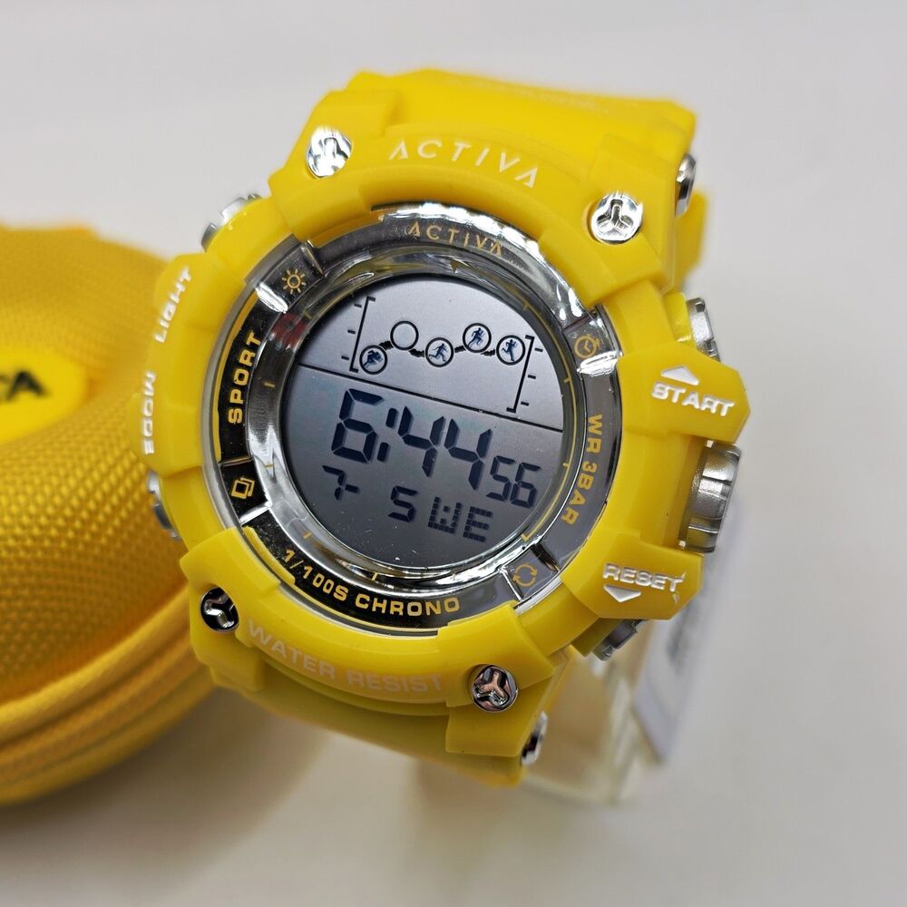Activa ACW-GA-M-100 Unisex 50mm, Sport Watch, Digital Quartz, Yellow, 100m